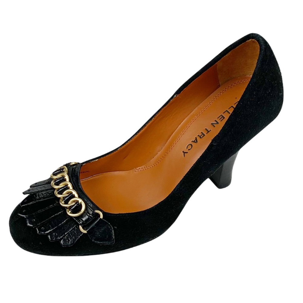 Ellen Tracy Banyan Womens Black Suede Heels Size 6